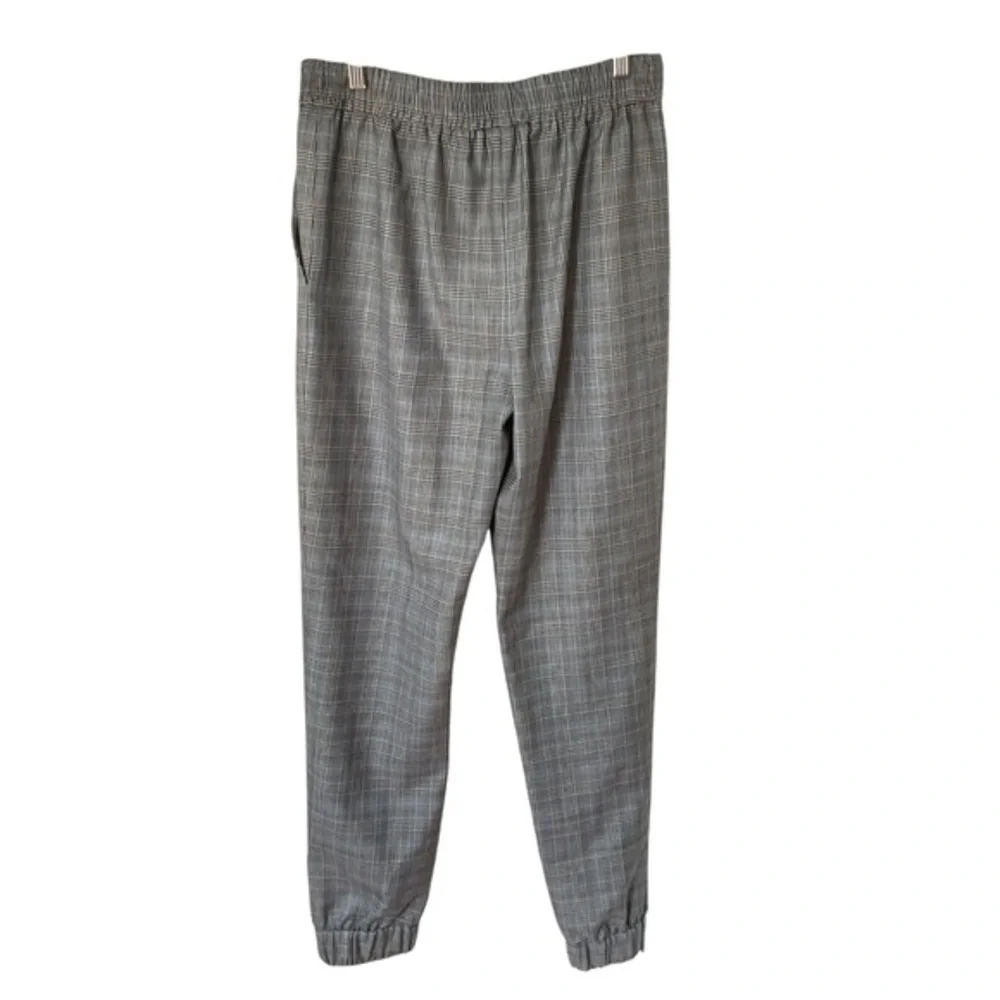 TIBI Cooper Plaid Wool Silk Jogger‎ Pants
